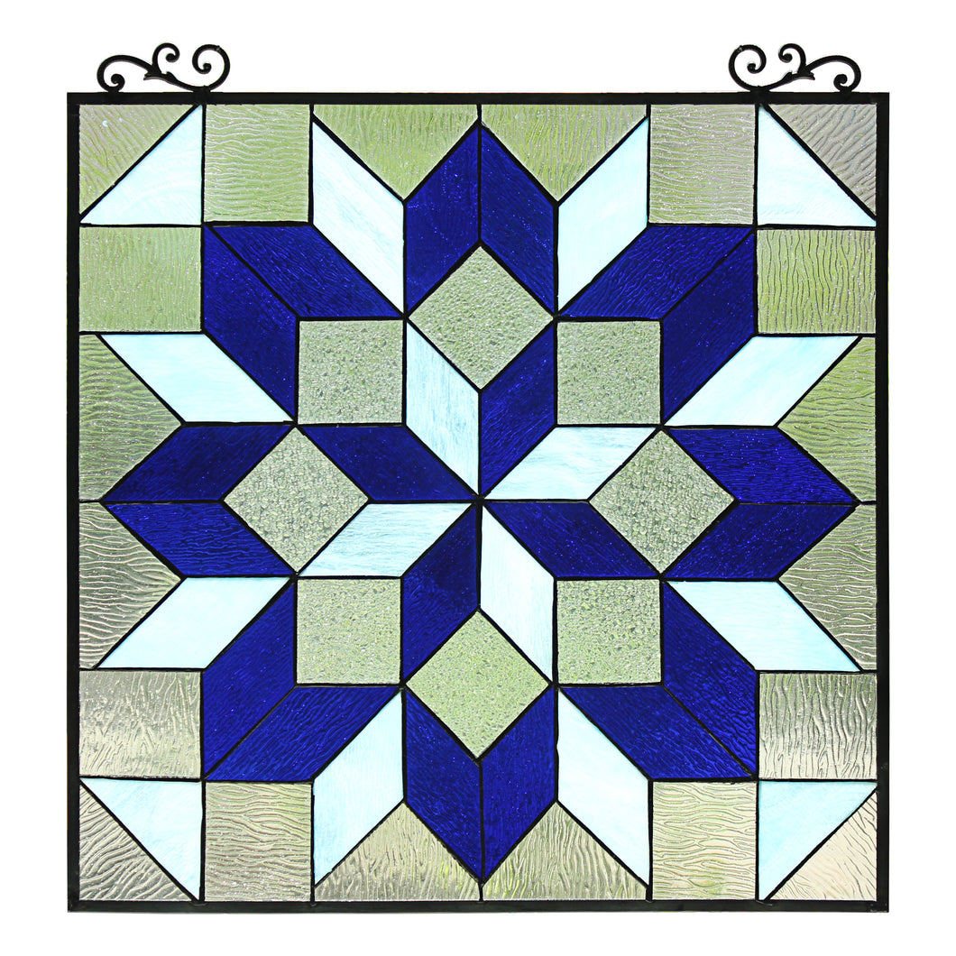 RADIANCE goods Geometric Stained Glass Window Panel 25