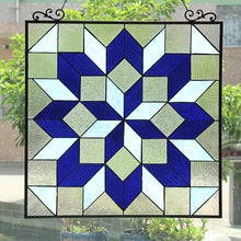 Load image into Gallery viewer, RADIANCE goods Geometric Stained Glass Window Panel 25&quot;x25&quot;
