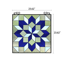 Load image into Gallery viewer, RADIANCE goods Geometric Stained Glass Window Panel 25&quot;x25&quot;
