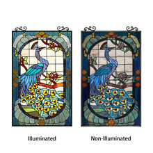 Load image into Gallery viewer, RADIANCE goods Animal Stained Glass Window Panel 33&quot;x19.88&quot;
