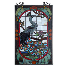 Load image into Gallery viewer, RADIANCE goods Animal Stained Glass Window Panel 33&quot;x19.88&quot;
