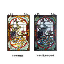 Load image into Gallery viewer, RADIANCE goods Animal Stained Glass Window Panel 33&quot;x19.88&quot;

