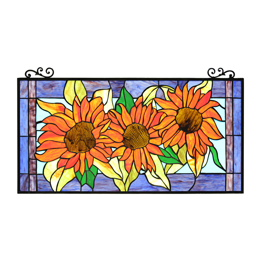 RADIANCE goods Floral Stained Glass Window Panel 30.91