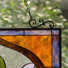 Load image into Gallery viewer, RADIANCE goods Tiffany-Style Animal/Floral Stained Glass Window Panel 31&quot; Height
