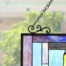 Load image into Gallery viewer, RADIANCE goods Tiffany-Style Floral Stained Glass Window Panel 32&quot; Height
