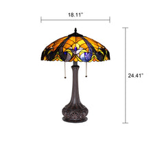 Load image into Gallery viewer, RADIANCE goods Tiffany-Style 2 Light Victorian Table Lamp 25&quot; Width
