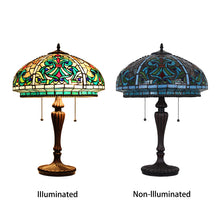 Load image into Gallery viewer, RADIANCE goods Tiffany-Style 2 Light Victorian Table Lamp 17&quot; Width
