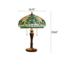 Load image into Gallery viewer, RADIANCE goods Tiffany-Style 2 Light Victorian Table Lamp 17&quot; Width
