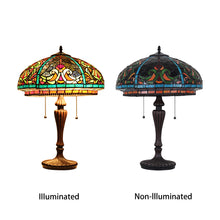 Load image into Gallery viewer, RADIANCE goods Tiffany-Style 2 Light Victorian Table Lamp 17&quot; Width
