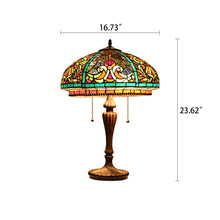 Load image into Gallery viewer, RADIANCE goods Tiffany-Style 2 Light Victorian Table Lamp 17&quot; Width
